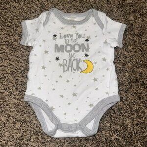 White and Gray Baby Onesie - Love You to the Moon and Back